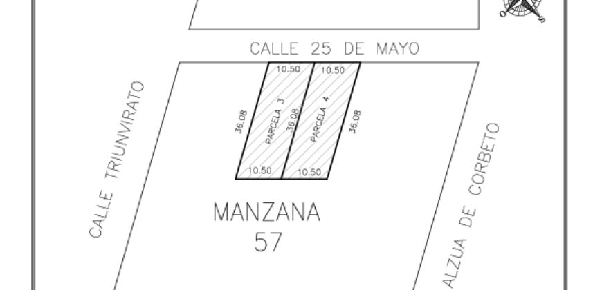 LOTE 25 DE MAYO – entre Alzúa de Corbetto y Triunvirato